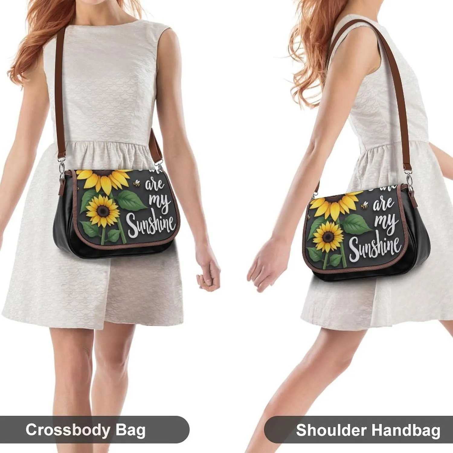 Fashion Crossbody Bags for Men Women Pu Leather Shoulder Bag Travel Purse Lightweight Messenger Bag