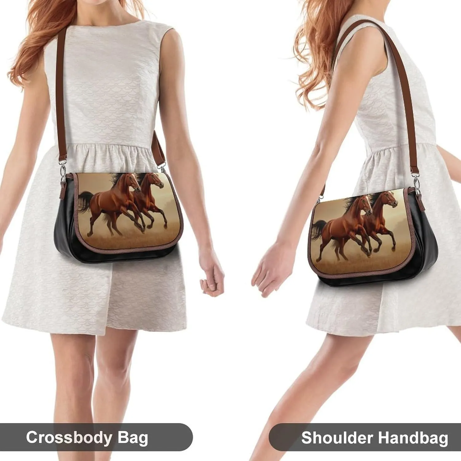 Fashion Crossbody Bags for Men Women Pu Leather Shoulder Bag Travel Purse Lightweight Messenger Bag