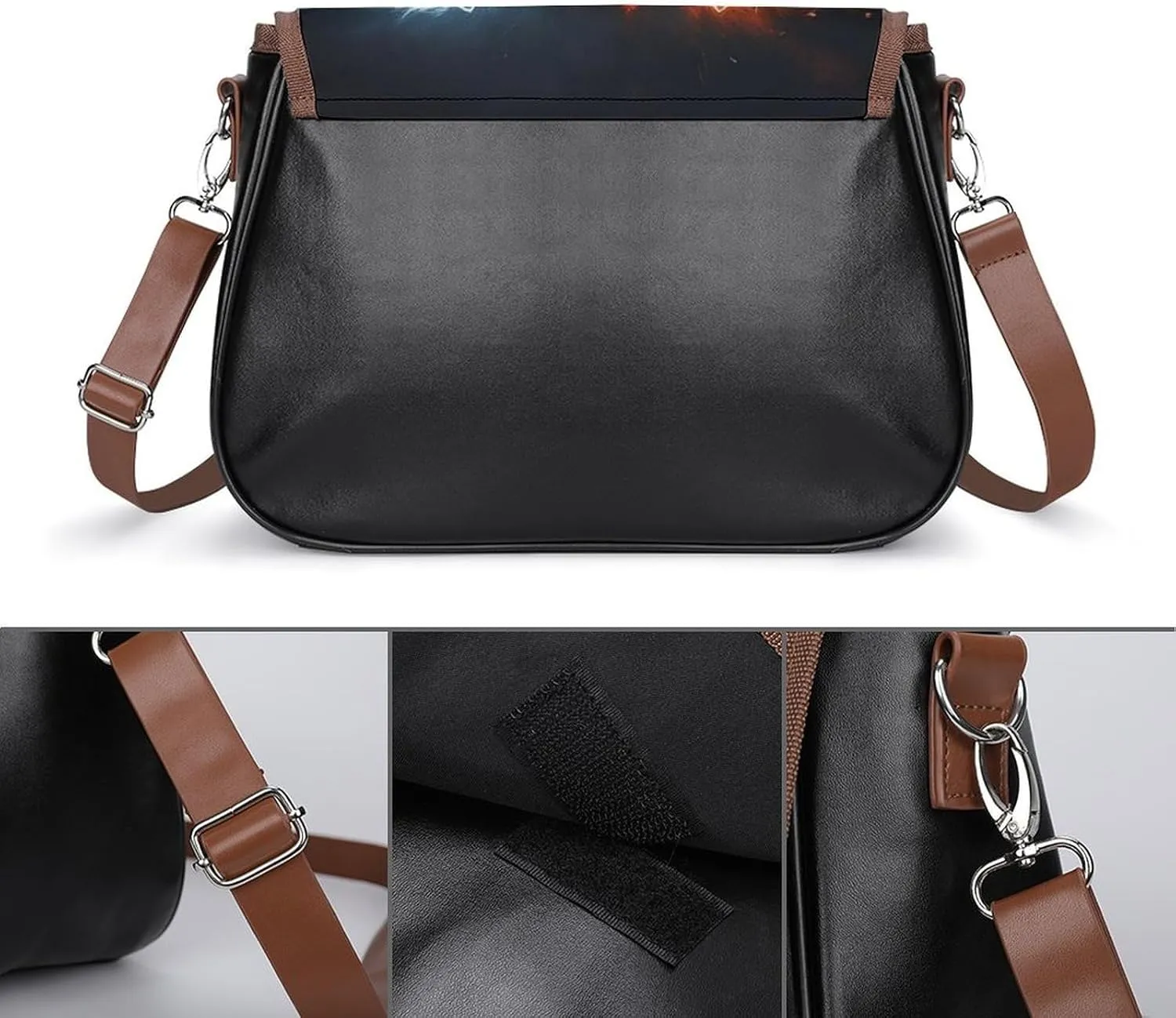 Fashion Crossbody Bags for Men Women Pu Leather Shoulder Bag Travel Purse Lightweight Messenger Bag