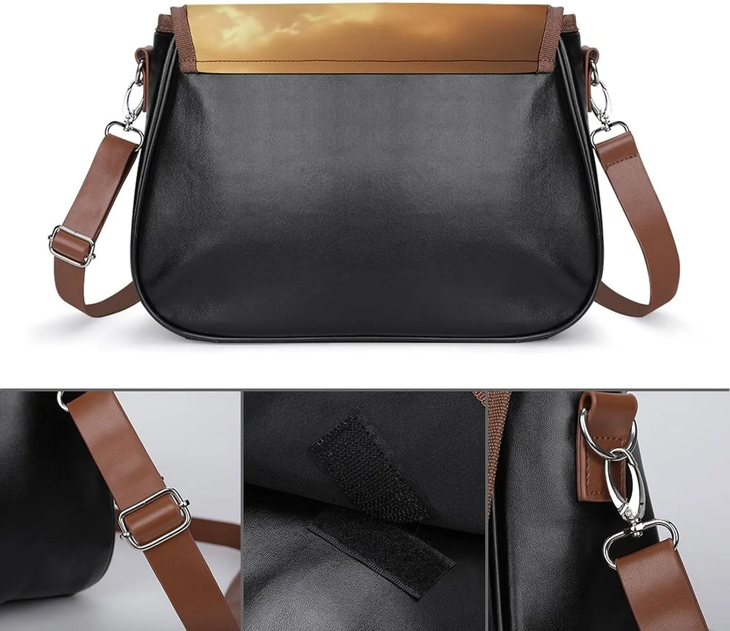 Fashion Crossbody Bags for Men Women Pu Leather Shoulder Bag Travel Purse Lightweight Messenger Bag