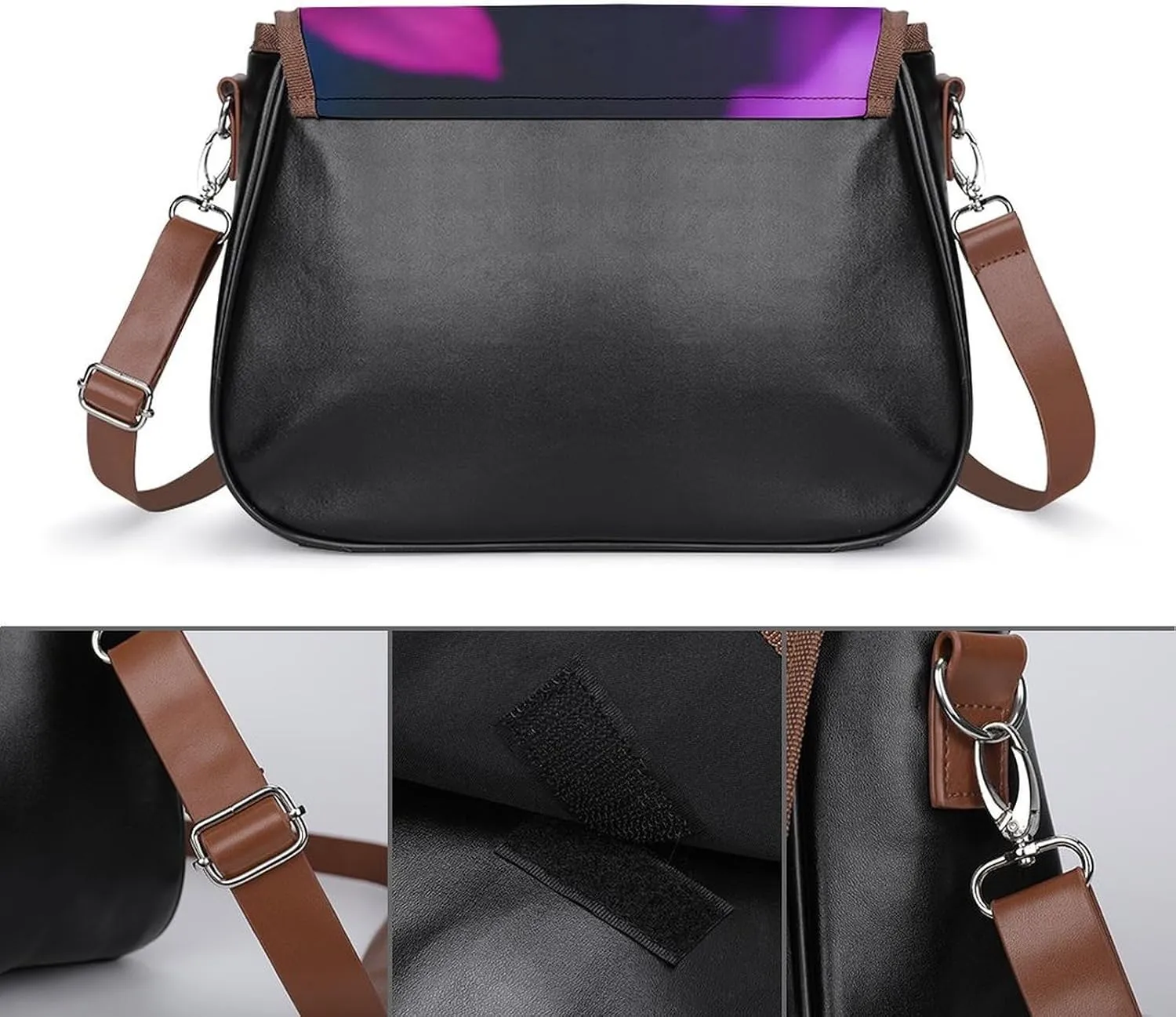 Fashion Crossbody Bags for Men Women Pu Leather Shoulder Bag Travel Purse Lightweight Messenger Bag