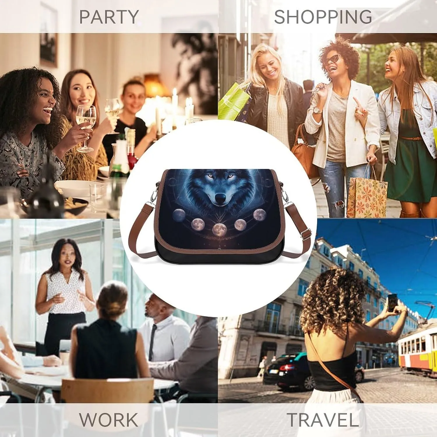 Fashion Crossbody Bags for Men Women Pu Leather Shoulder Bag Travel Purse Lightweight Messenger Bag
