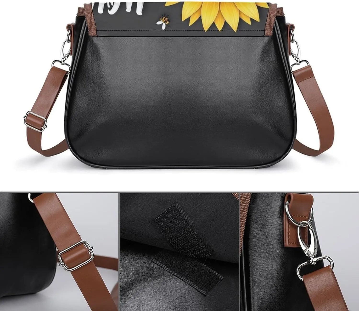 Fashion Crossbody Bags for Men Women Pu Leather Shoulder Bag Travel Purse Lightweight Messenger Bag