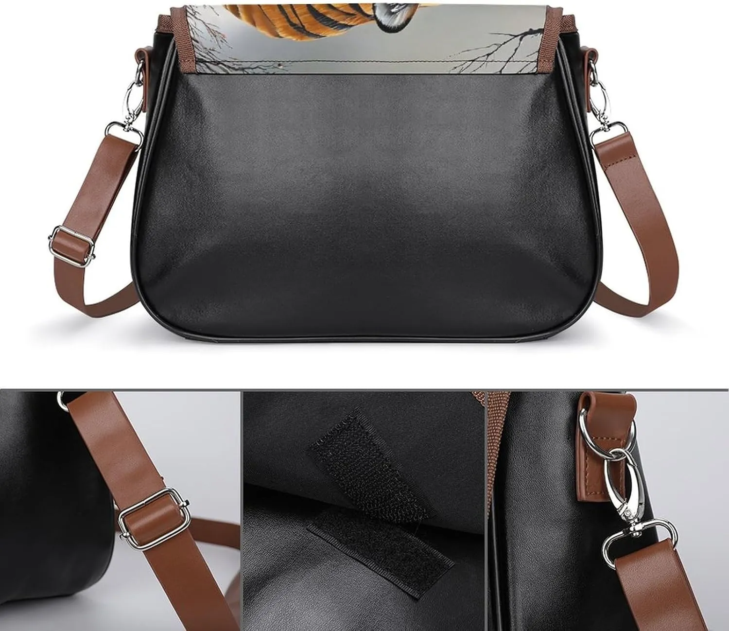 Fashion Crossbody Bags for Men Women Pu Leather Shoulder Bag Travel Purse Lightweight Messenger Bag