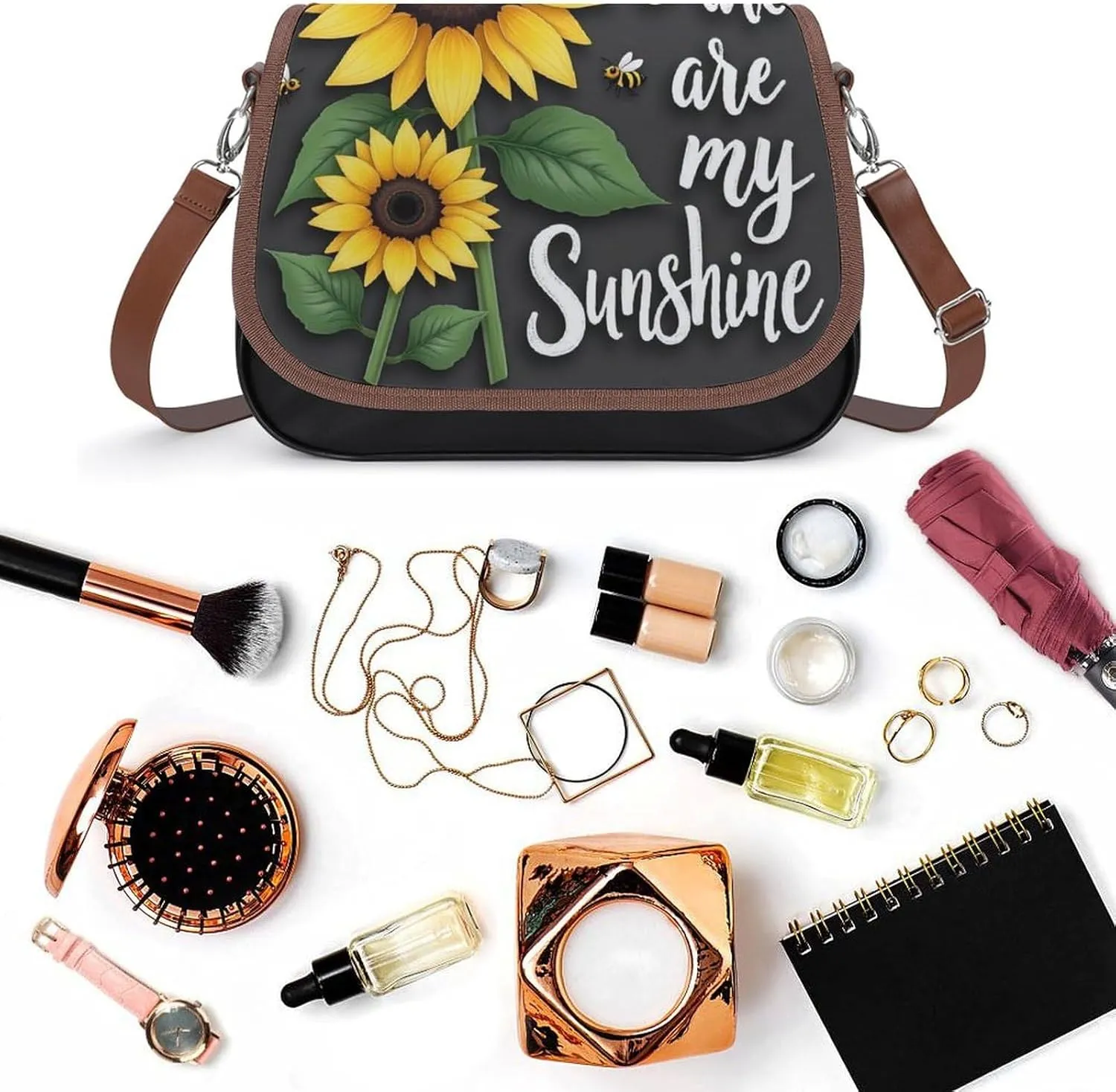 Fashion Crossbody Bags for Men Women Pu Leather Shoulder Bag Travel Purse Lightweight Messenger Bag