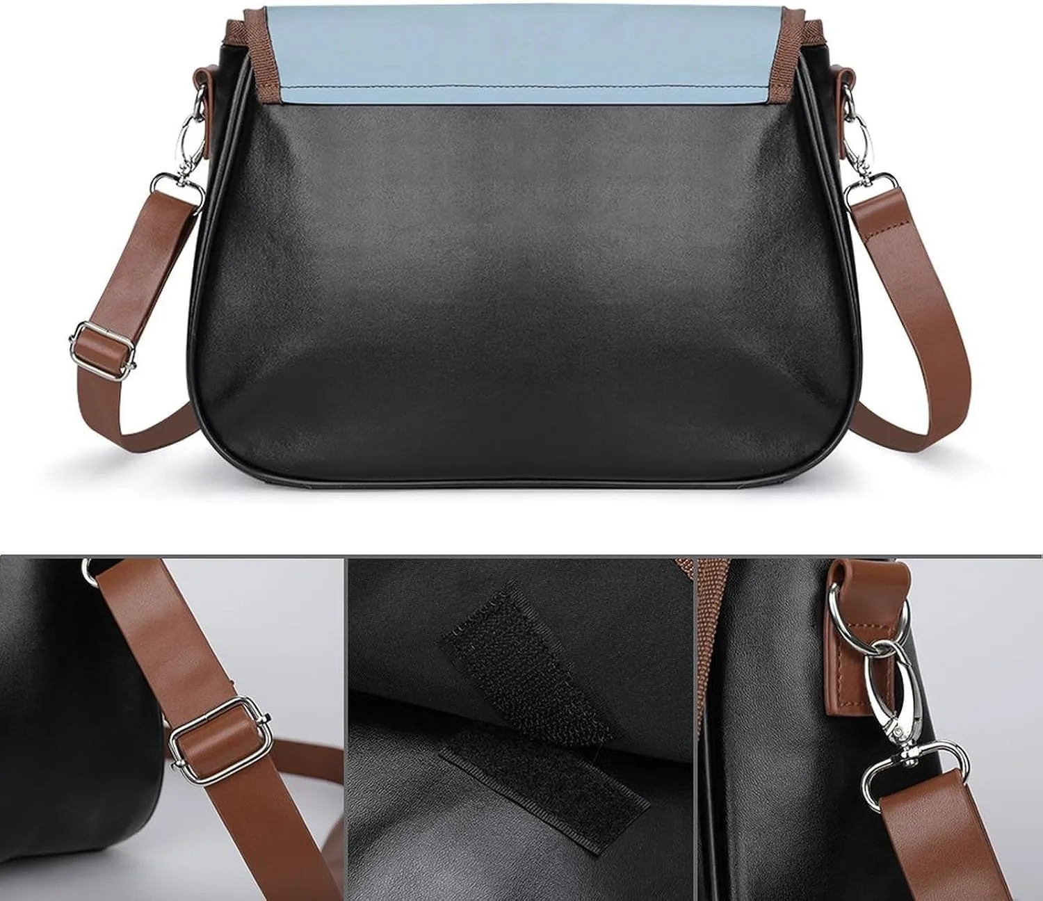 Fashion Crossbody Bags for Men Women Pu Leather Shoulder Bag Travel Purse Lightweight Messenger Bag