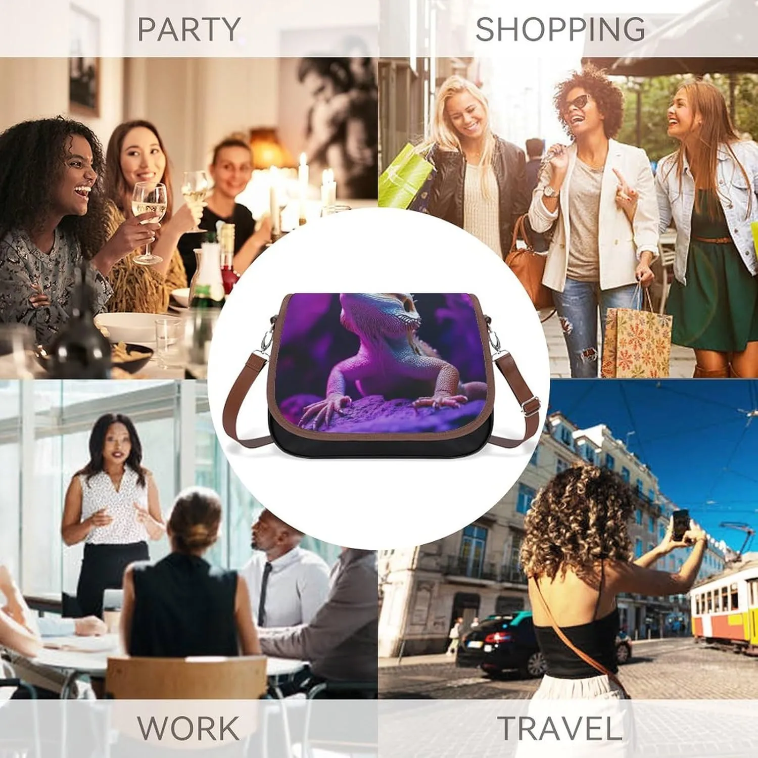Fashion Crossbody Bags for Men Women Pu Leather Shoulder Bag Travel Purse Lightweight Messenger Bag