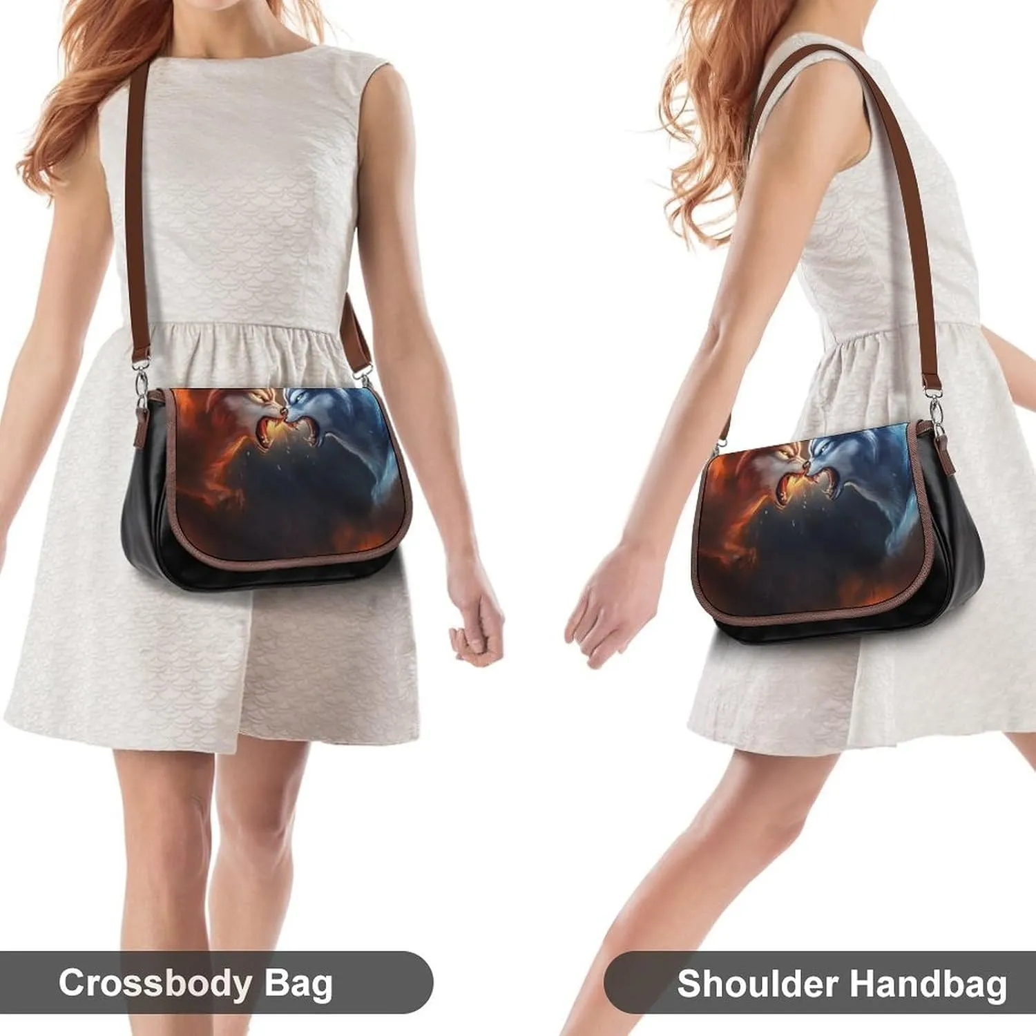 Fashion Crossbody Bags for Men Women Pu Leather Shoulder Bag Travel Purse Lightweight Messenger Bag