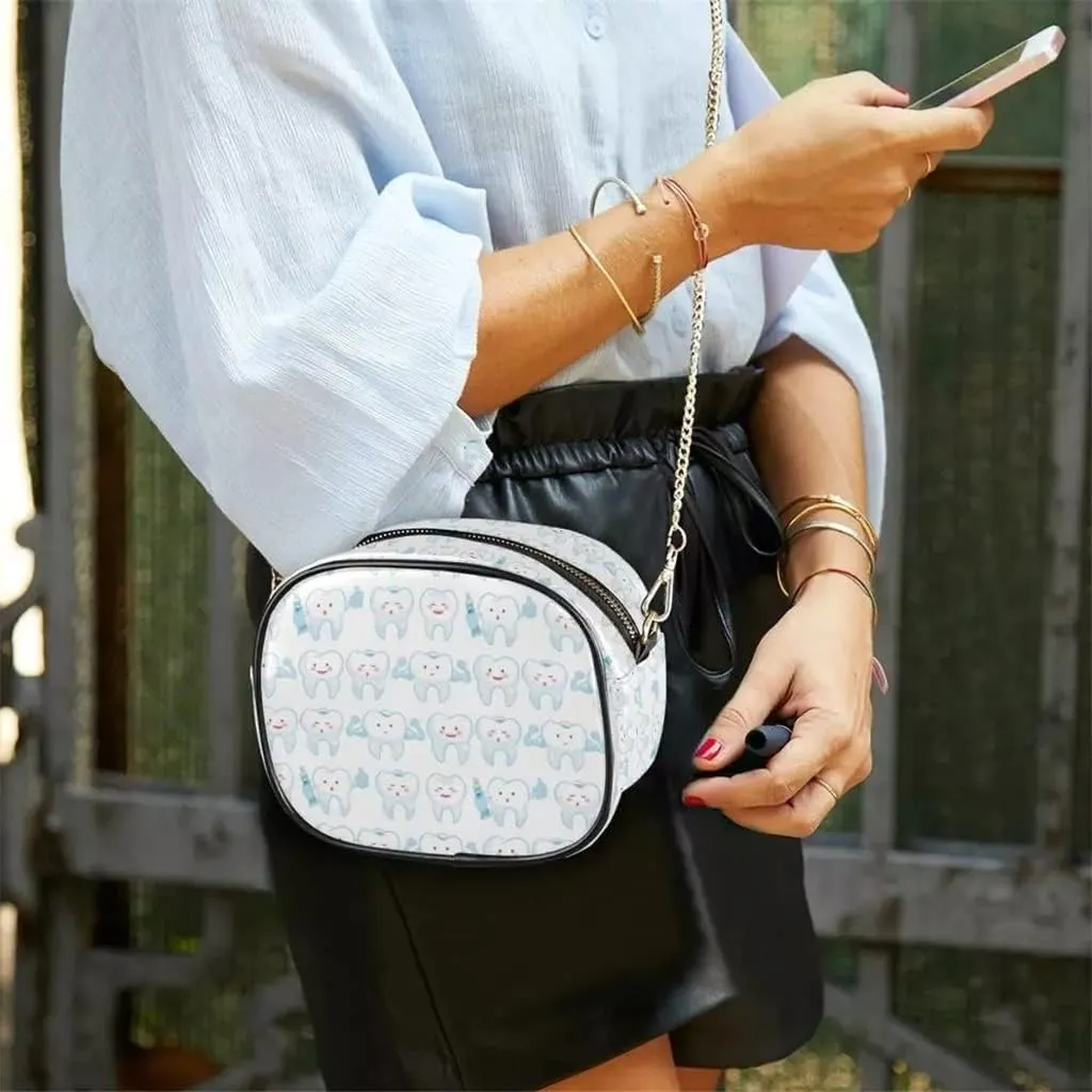 Fashion Female Shoulder Bag Lady Chain Handbag Women Seamless Teeth Print Messenger Bag Crossbody Bag