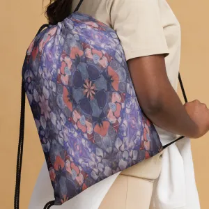 Faux Floral Drawstring Bag
