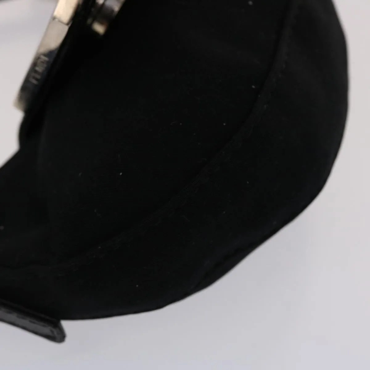 FENDI Mini Mamma Baguette Pouch Nylon Leather Black  47384