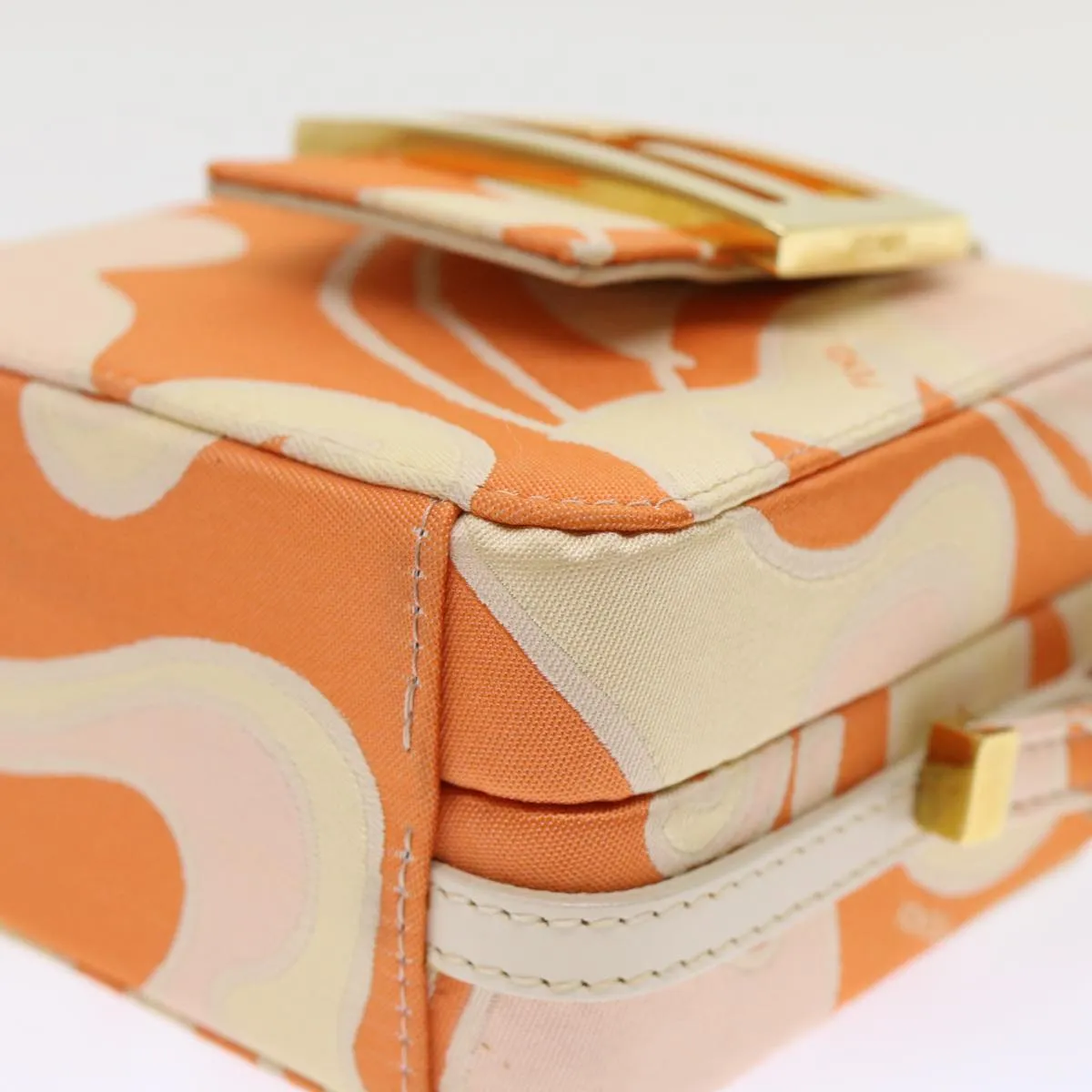 FENDI Mini Mamma Baguette Pouch Nylon Orange  46674