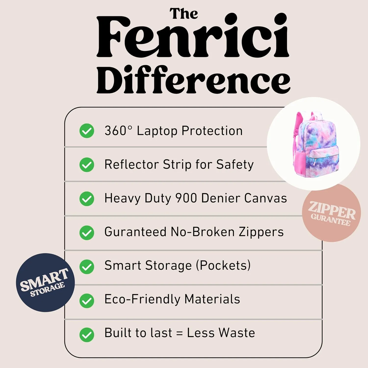 Fenrici Girls' Backpack for Kids, Tie Dye Backpack for Girls, Kids' Bookbags with Padded Laptop Compartment, Pink Backpack, Tie Dye, 17 Inch