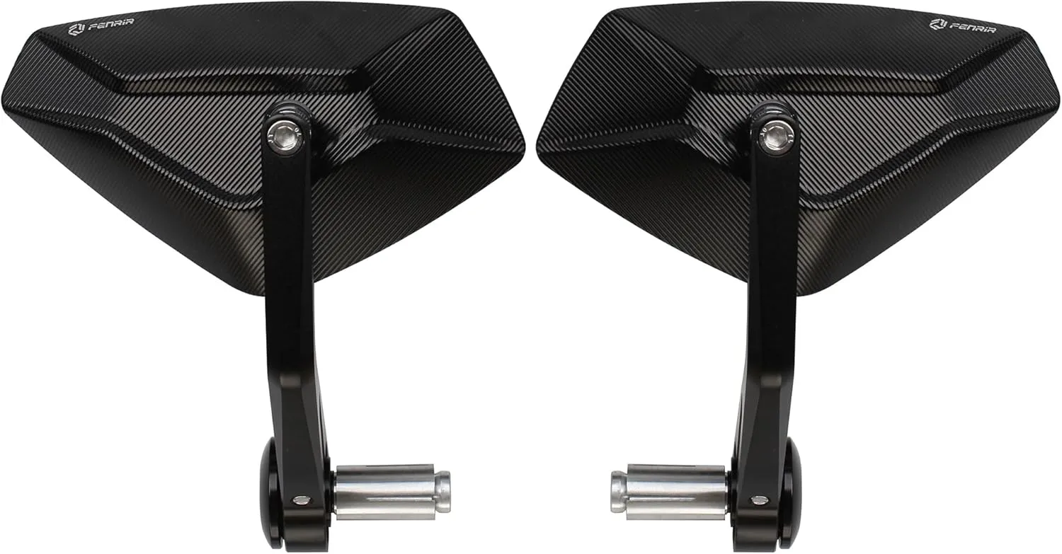 FENRIR Motorcycle Handlebar Bar End Mirror CNC Aluminum Black Cafe Racer Anti-vibration Anti-glare Large field of view universal 7/8" 22MM For Sport Naked Street Bike Cruiser Scooter