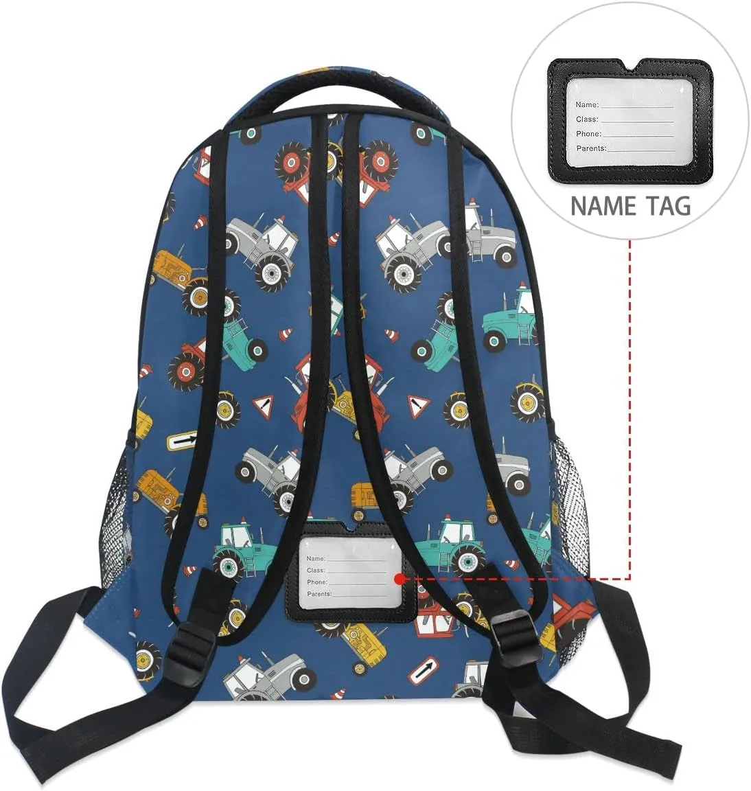 Fisyme Farm Tractors Backpack Laptop Bag Daypack Travel Hiking School Backpacks for Men Women Kids Girls Boys