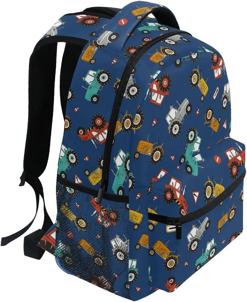 Fisyme Farm Tractors Backpack Laptop Bag Daypack Travel Hiking School Backpacks for Men Women Kids Girls Boys