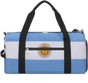 Flag of Argentina Gym Bag-Workout Organizer with Water Resistant Compartments for Gym Lovers, style-18-7