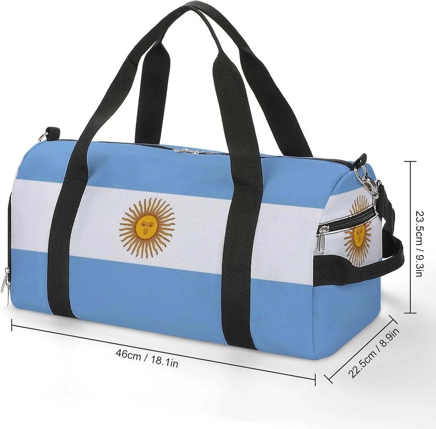 Flag of Argentina Gym Bag-Workout Organizer with Water Resistant Compartments for Gym Lovers, style-18-7
