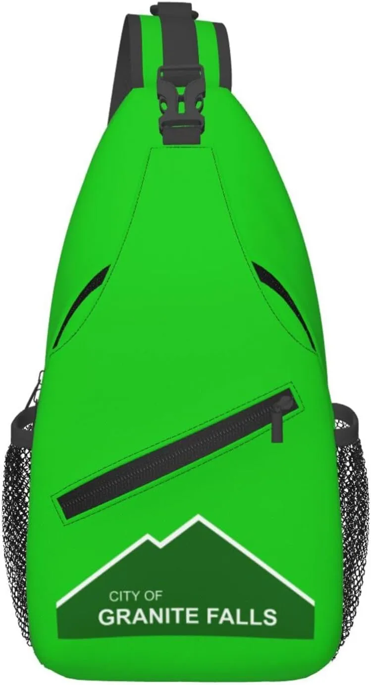 Flag Of Granite Falls, Washington Crossbody Bags For Women Men Chest Backpack Gym Shoulder Bag Travel Outdoor Sports Casual Crossbody Bags