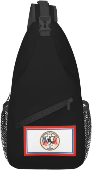Flag Of Laramie County, Wyoming Crossbody Bags For Women Men Chest Backpack Gym Shoulder Bag Travel Outdoor Sports Casual Crossbody Bags