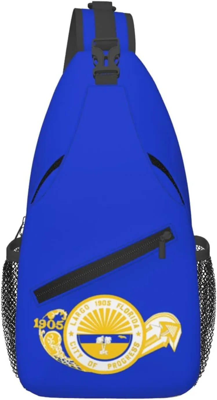 Flag Of Largo, Florida Crossbody Bags For Women Men Chest Backpack Gym Shoulder Bag Travel Outdoor Sports Casual Crossbody Bags