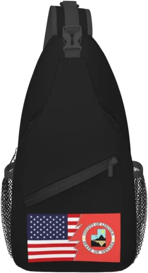 Flag Of Lincoln County, Nevada And America Crossbody Bags For Women Men Chest Backpack Gym Shoulder Bag Travel Outdoor Sports Casual Crossbody Bags