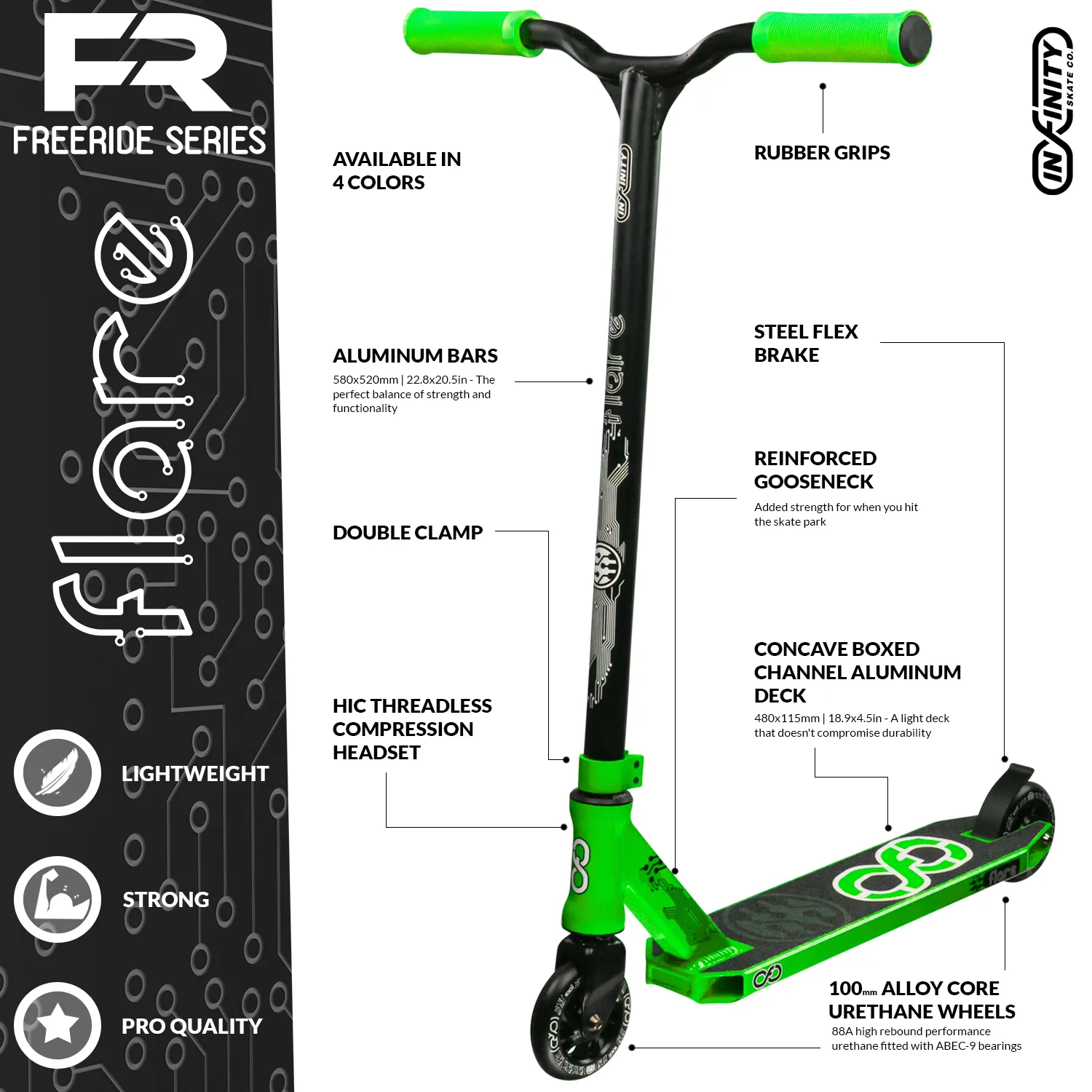 FLARE Green - FR Series infinity Trick Scooter