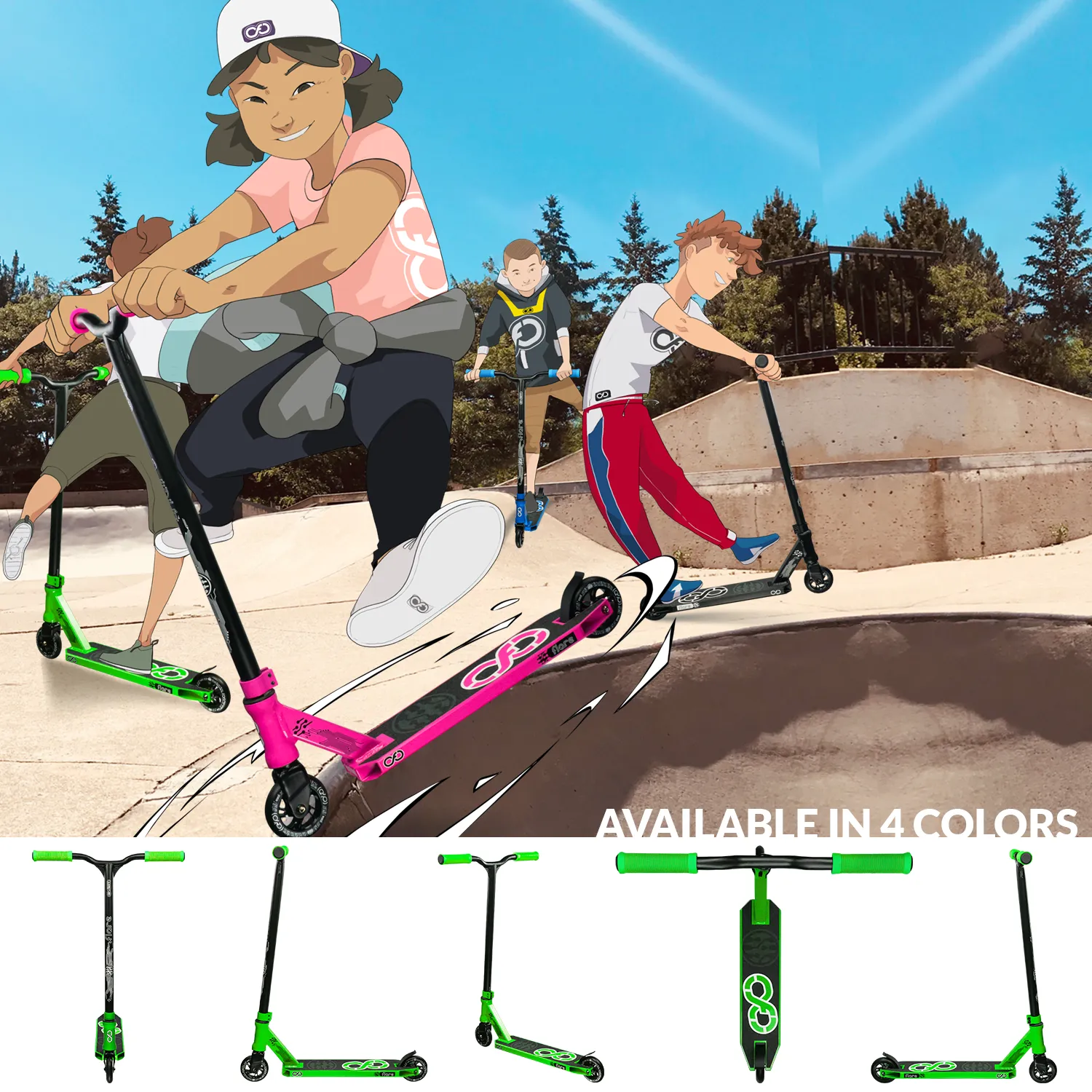 FLARE Green - FR Series infinity Trick Scooter