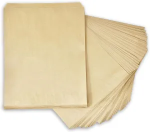 Flexicore Packaging Flat Brown Kraft Paper Bags Size: 12 Inch Wide X 15 Inch High | Count: 100 Bags | Color: Brown