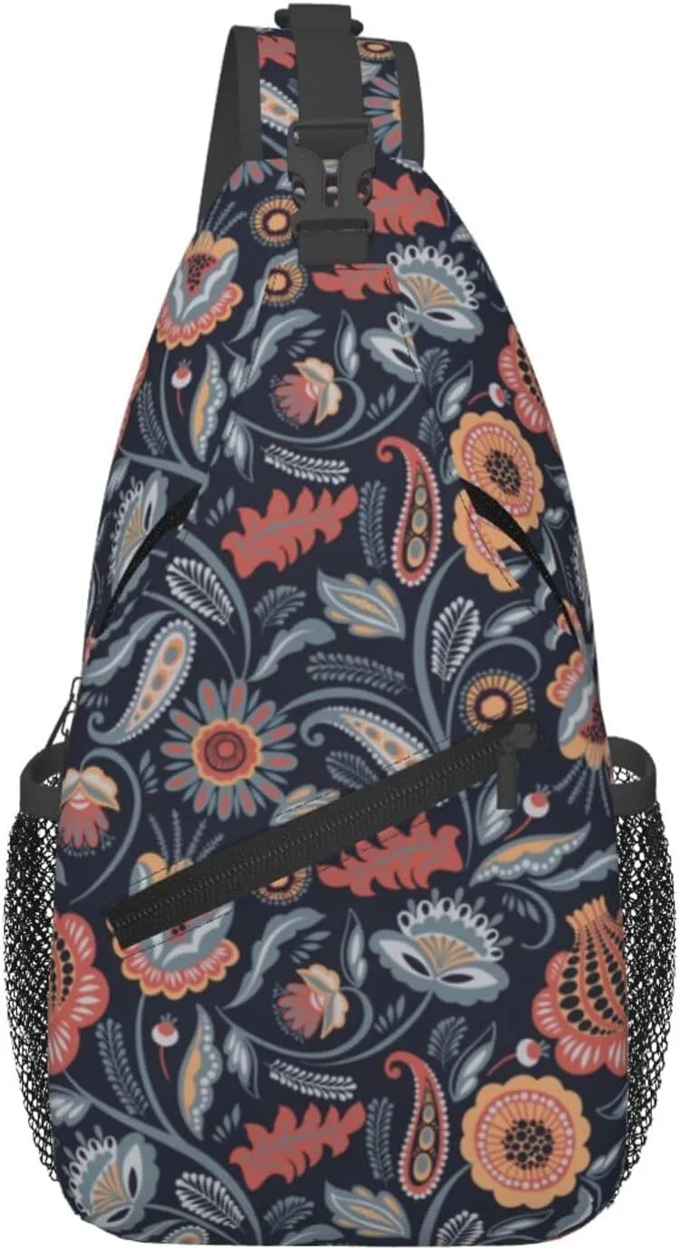 Flowers Seamless Pattern Crossbody Bags For Women Men Chest Backpack Gym Shoulder Bag Travel Outdoor Sports Casual Crossbody Bags