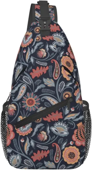 Flowers Seamless Pattern Crossbody Bags For Women Men Chest Backpack Gym Shoulder Bag Travel Outdoor Sports Casual Crossbody Bags