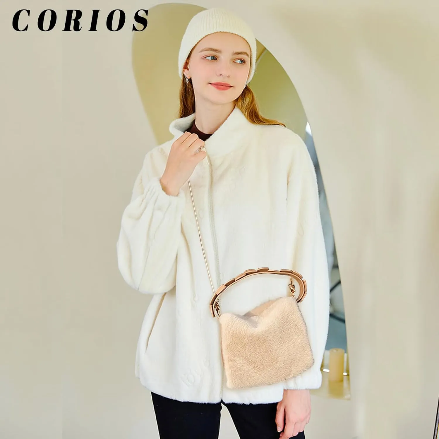 Fluffy Handbag for Women Soft Plush Shoulder Bag Cute Fuzzy Crossbody Bag Furry Top Handle Bag Mittlere Messenger Bag