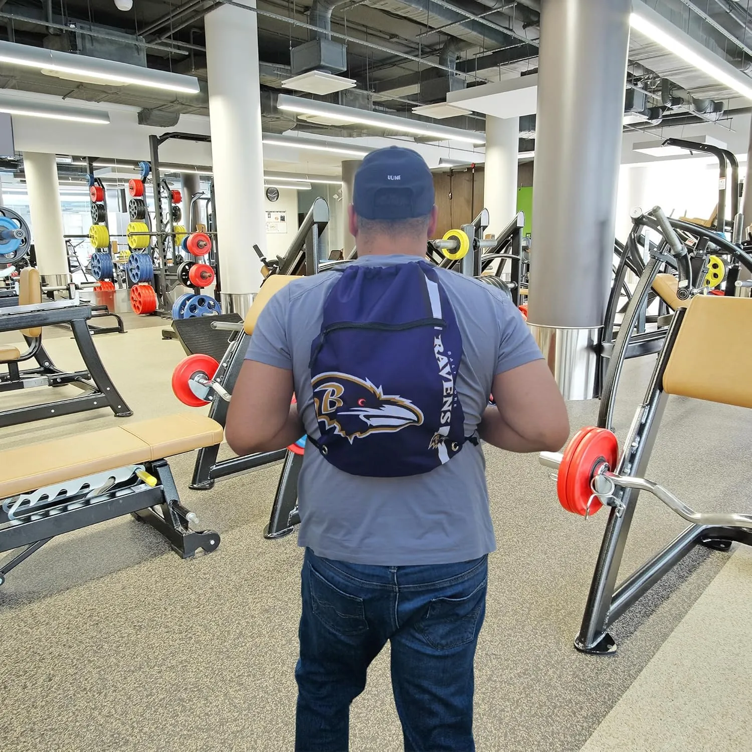 FOCO Baltimore Ravens Big Logo Drawstring Backpack with Zippered Pocket – Limited Edition Ravens Bag – NFL Gear – Show Your Team Spirit with Officially Licensed Baltimore Fan Gear