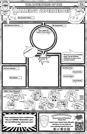 Food Allergy Superheroes Comic Book Poster 11x17