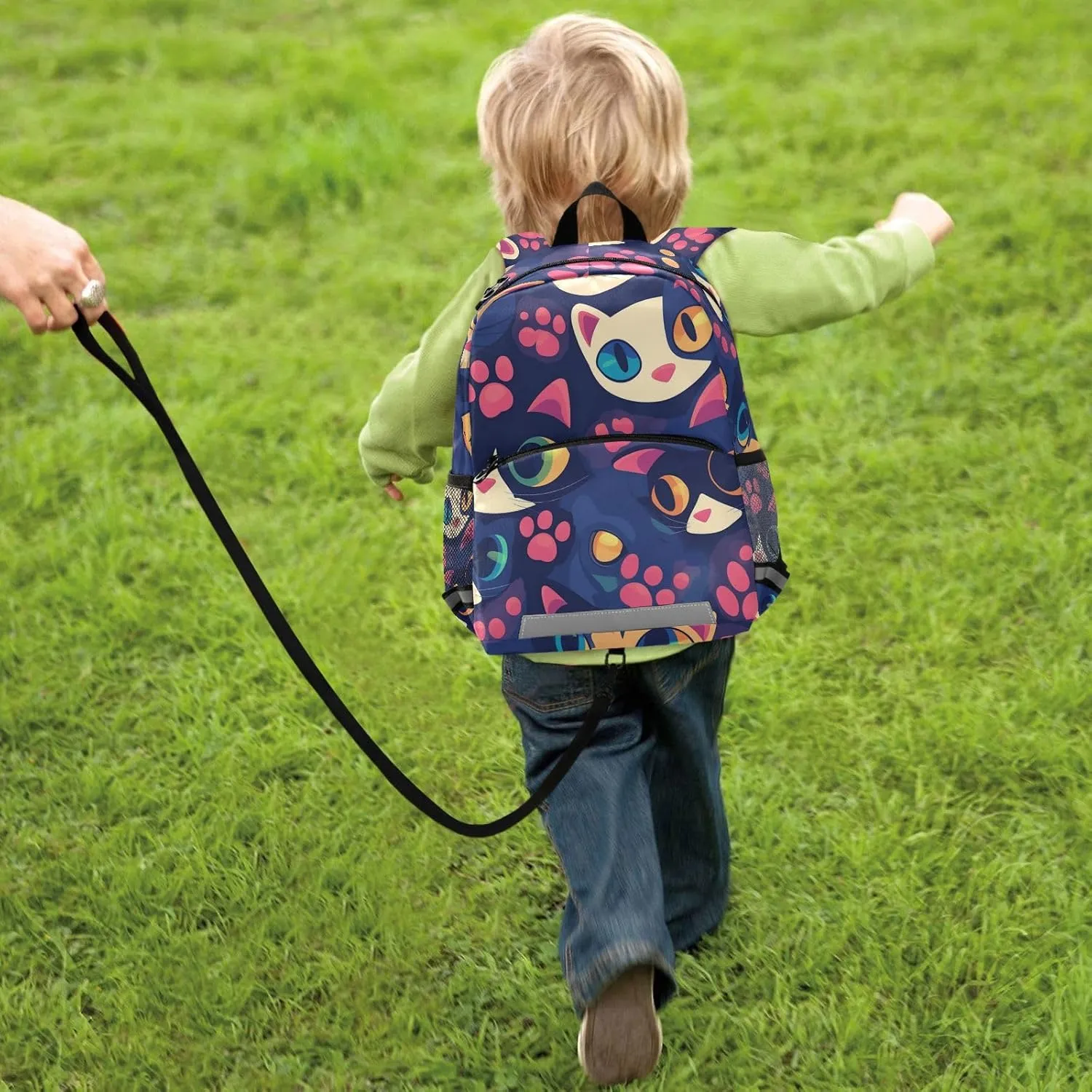 Footprint Cat Fashion Kids Backpack for Kindergarten Lightweight Cute Bookbag Travel Outdoor Daypack