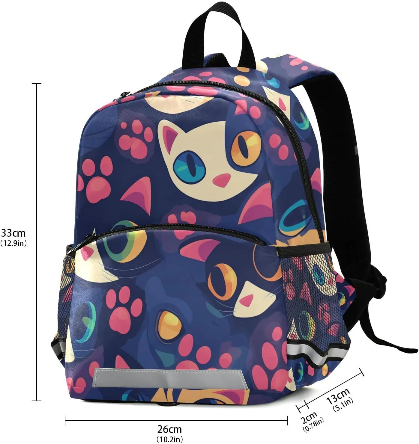 Footprint Cat Fashion Kids Backpack for Kindergarten Lightweight Cute Bookbag Travel Outdoor Daypack