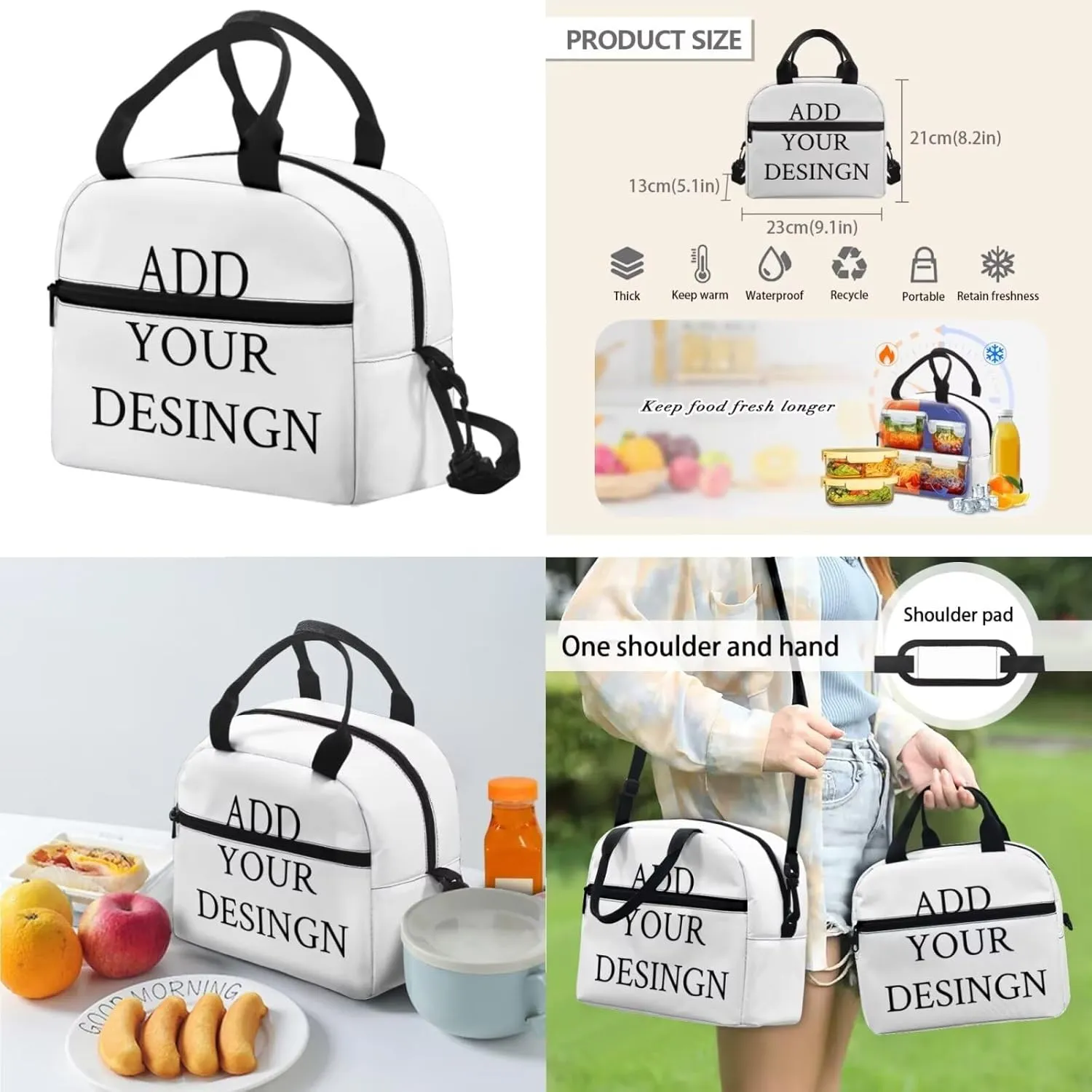 FOR U DESIGNS Custom Backpacks 3 Pcs Personalized Backpacks for Girls with Lunch Box Kindergarten School Bag 3rd Grade Large Capacity Book Bags for Classroom