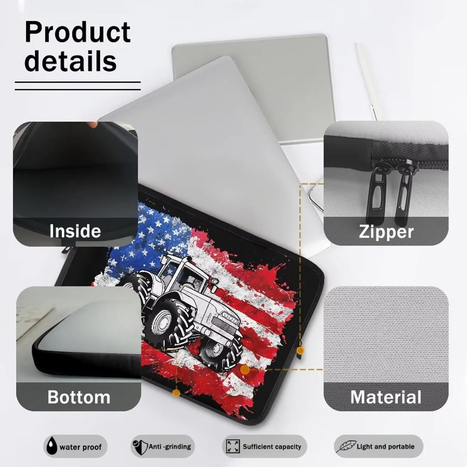 FOR U DESIGNS Laptop Bag Large Capacity Computer Tote Bag for Office Work Business Briefcase 10 Inch