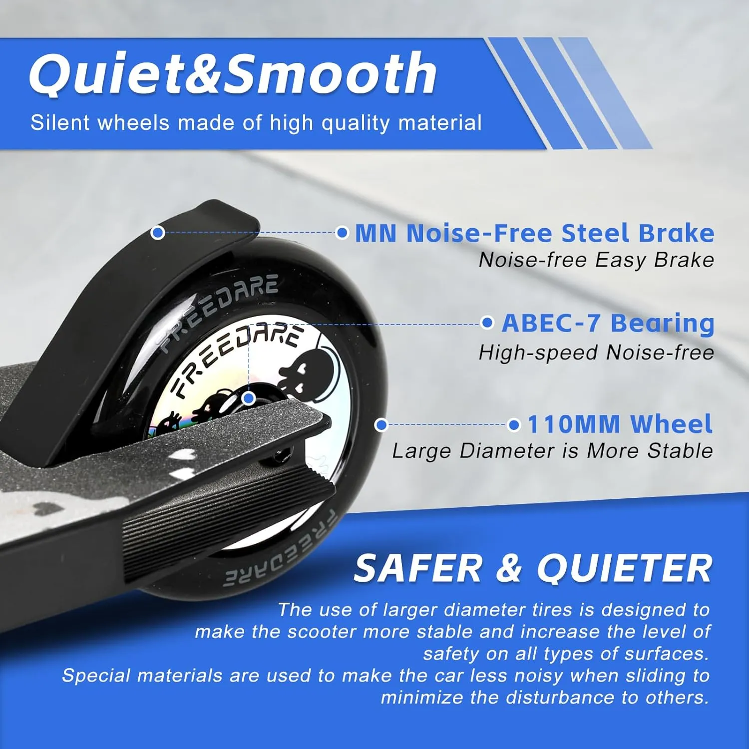 FREEDARE Pro Scooter Stunt Scooter Complete Trick Scooter for Kids 8 Years and Up, Teens, Adults, Boys and Girls Freestyle Street Scooter for Intermediate and Beginner Skate Park