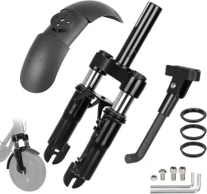 Front Suspension Kit-Shock Absorber with Adjustable Kickstand-Mudguard Fender Accessories for Segway Ninebot F20 F25 F30 F40 F40i D18E D28E D38E D40X Electric Scooters