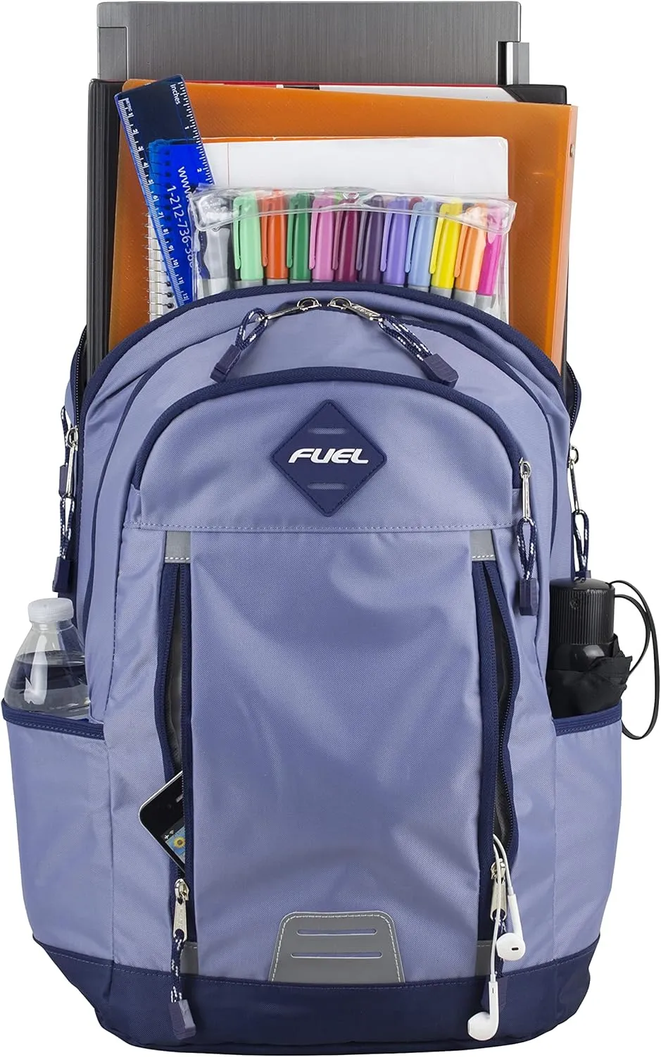 Fuel Pro Sport Active Multi-Pocket Travel Luggage Carry On Weekender Daypack Hiking Camping Backpack Bag, Periwinkle