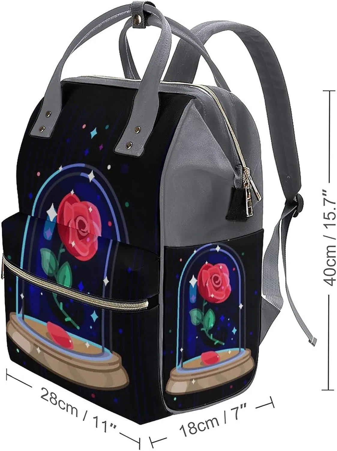 FunnyStar Beauty And Beast Women's Laptop Backpack Travel Nurse Shoulder Bag Casual Mommy Daypack, Gray-style, 0ne size