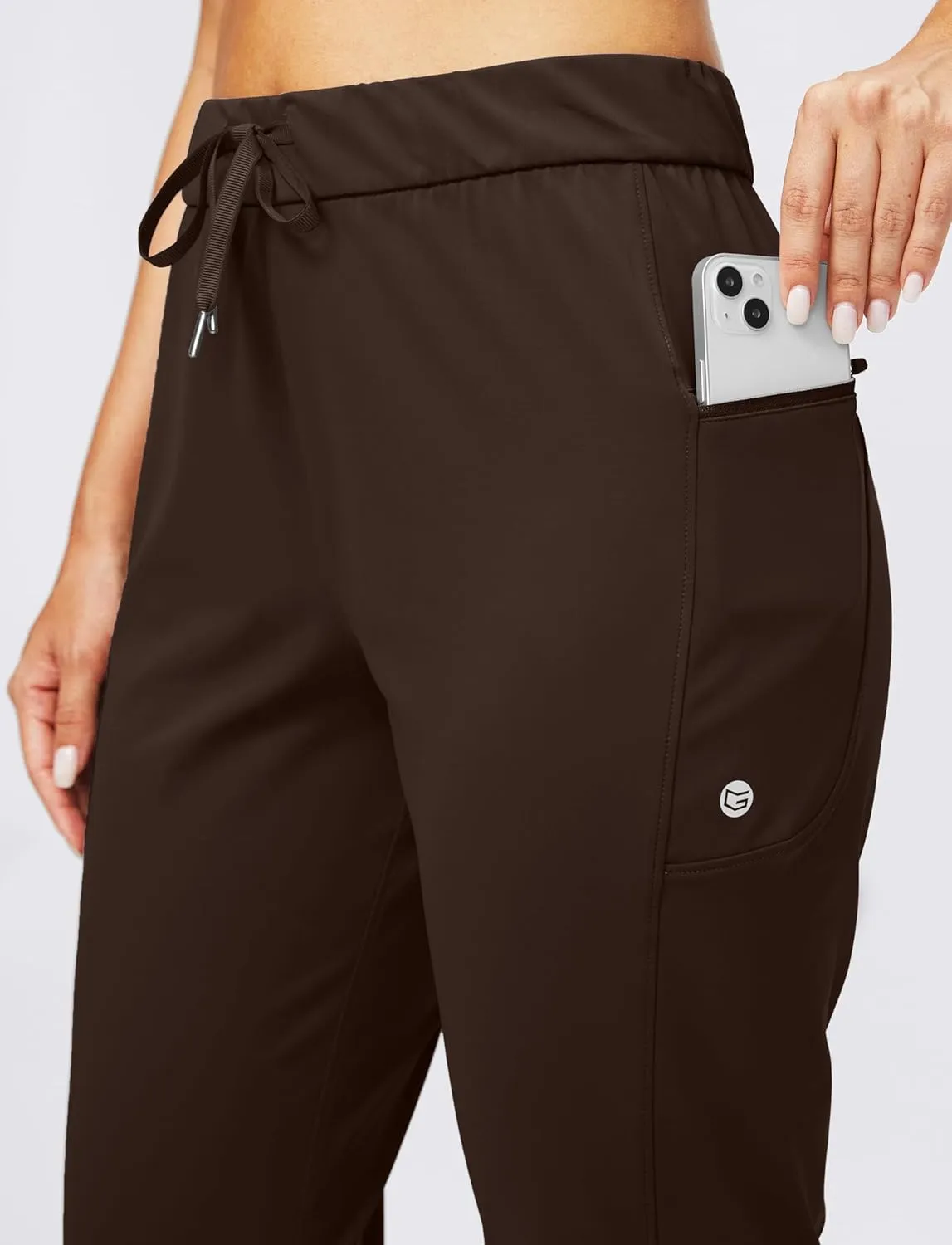 G Gradual Women's Joggers Pants with Zipper Pockets Stretch Tapered Athletic Joggers for Women Lounge, Jogging, Workout