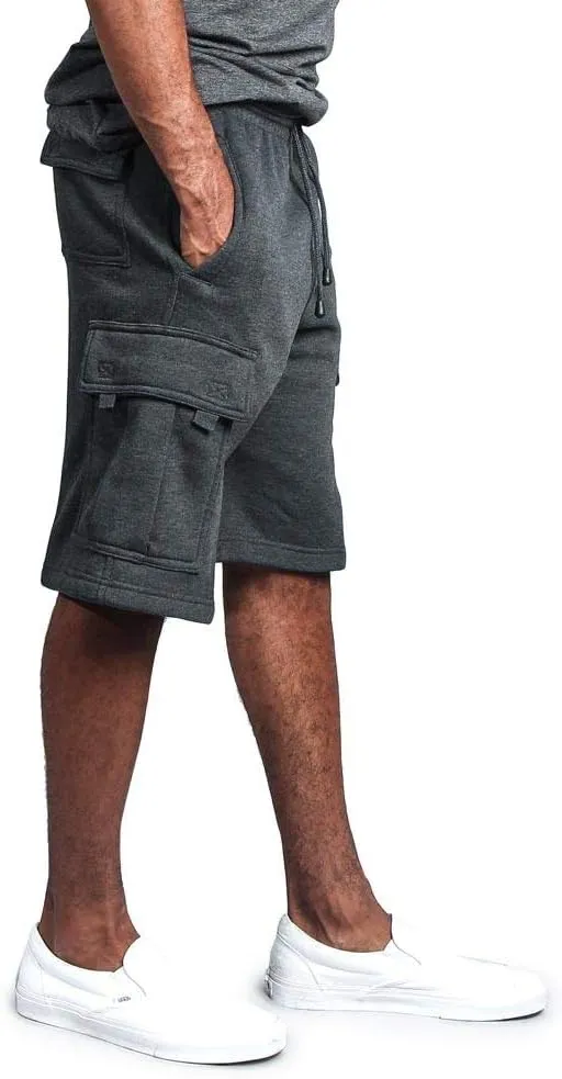 G-Style USA Men's Solid Fleece Heavyweight Cargo Shorts