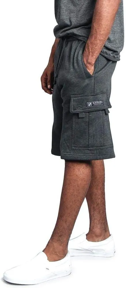 G-Style USA Men's Solid Fleece Heavyweight Cargo Shorts