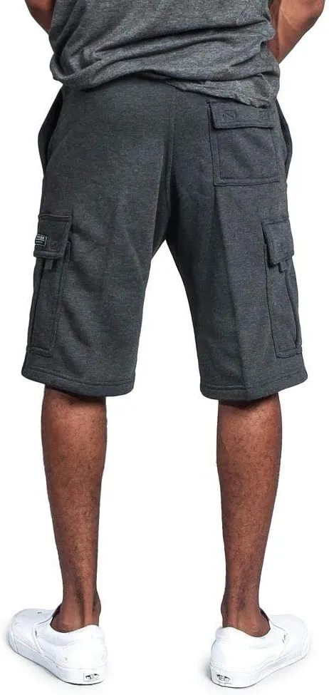 G-Style USA Men's Solid Fleece Heavyweight Cargo Shorts