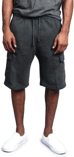 G-Style USA Men's Solid Fleece Heavyweight Cargo Shorts