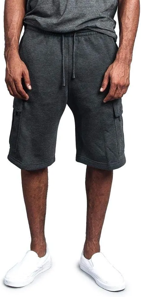 G-Style USA Men's Solid Fleece Heavyweight Cargo Shorts