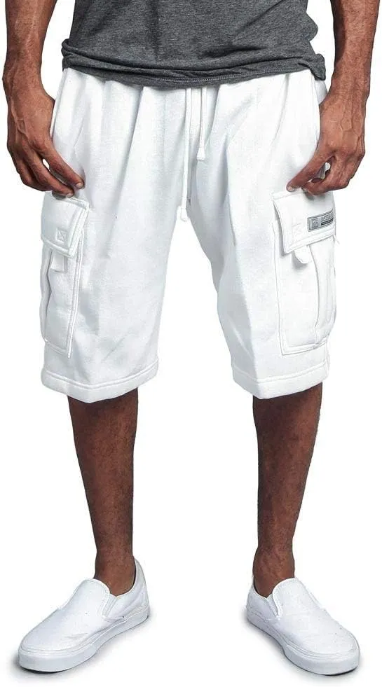 G-Style USA Men's Solid Fleece Heavyweight Cargo Shorts