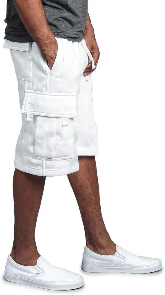 G-Style USA Men's Solid Fleece Heavyweight Cargo Shorts